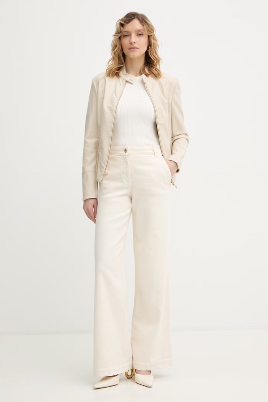 Δερμάτινο μπουφάν Guess CLAUDINE W6RL52.WL850 μπεζ SS26