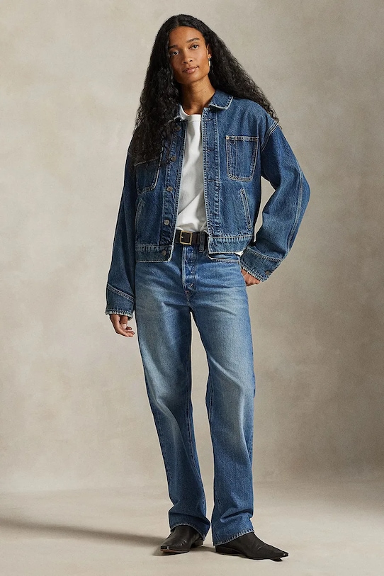 Odzież Polo Ralph Lauren kurtka jeansowa 211A93907 niebieski