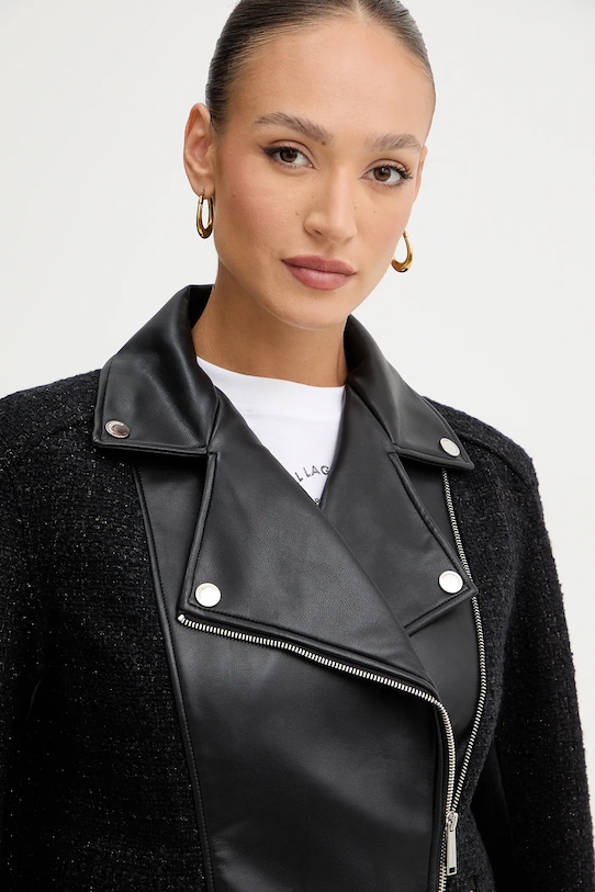 Karl Lagerfeld jachetă din amestec de lână negru B1W14001