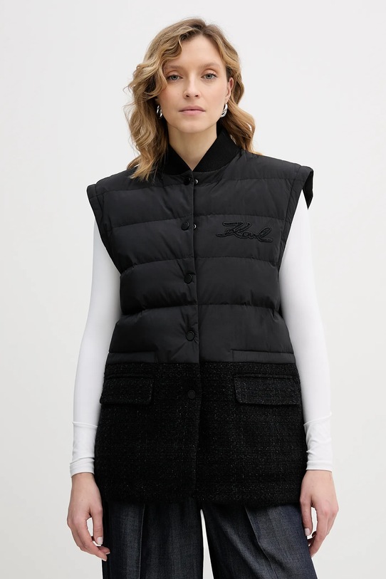 Μπουφάν με προσθήκη μάλλινου υφάσματος Karl Lagerfeld B1W15010 μαύρο SS26