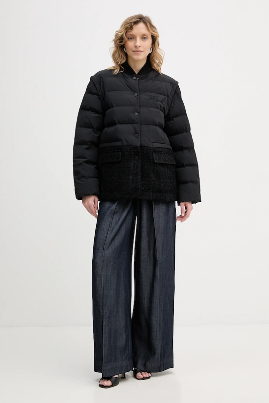 Ρούχα Μπουφάν με προσθήκη μάλλινου υφάσματος Karl Lagerfeld B1W15010 μαύρο