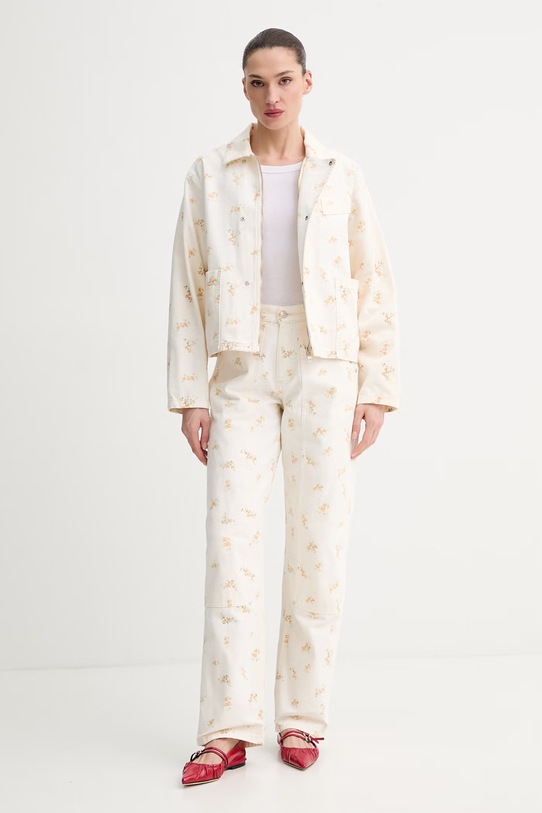 MSGM krótka kurtka damska jeansowa 4041MDH231L.267277 beżowy SS26