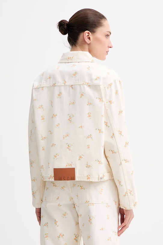 Odzież MSGM krótka kurtka damska jeansowa 4041MDH231L.267277 beżowy