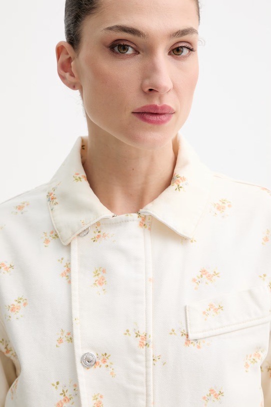 MSGM krótka kurtka damska jeansowa 4041MDH231L.267277 beżowy