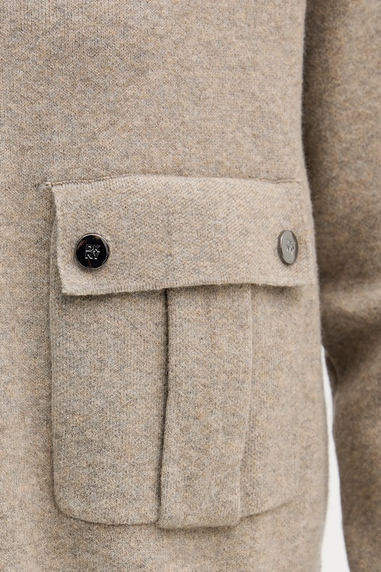 Dkny kardigan z domieszką wełny P5JXAB60 beżowy