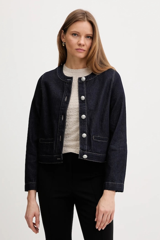 Dkny kurtka jeansowa bez kaptura granatowy DJ5J6196