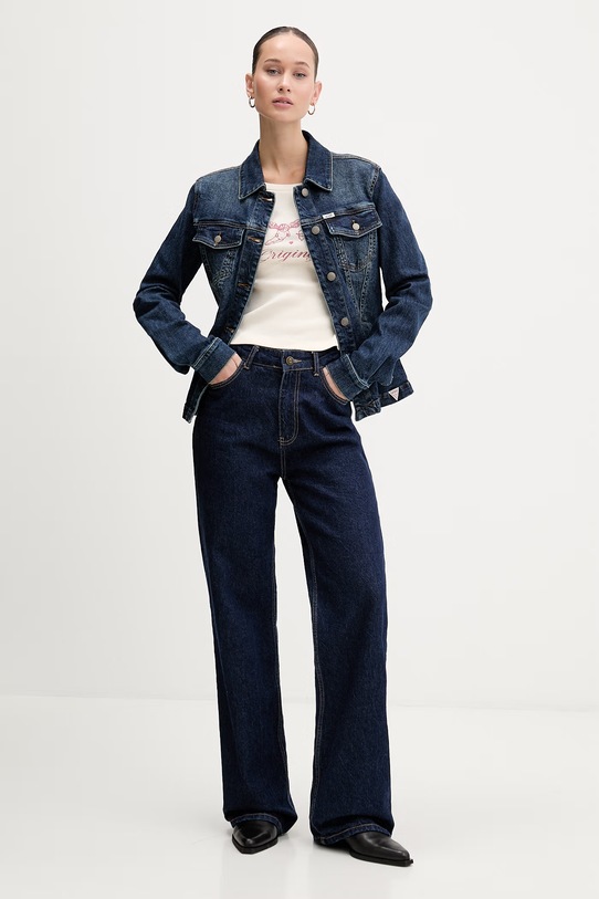 Guess Originals kurtka jeansowa W6RN59.D4ONB granatowy SS26