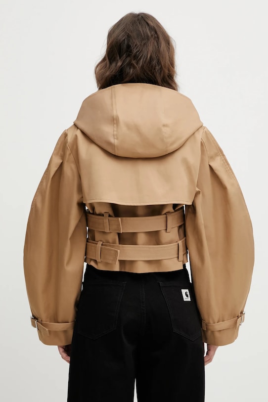 Odzież GANNI kurtka bawełniana W0220 beżowy