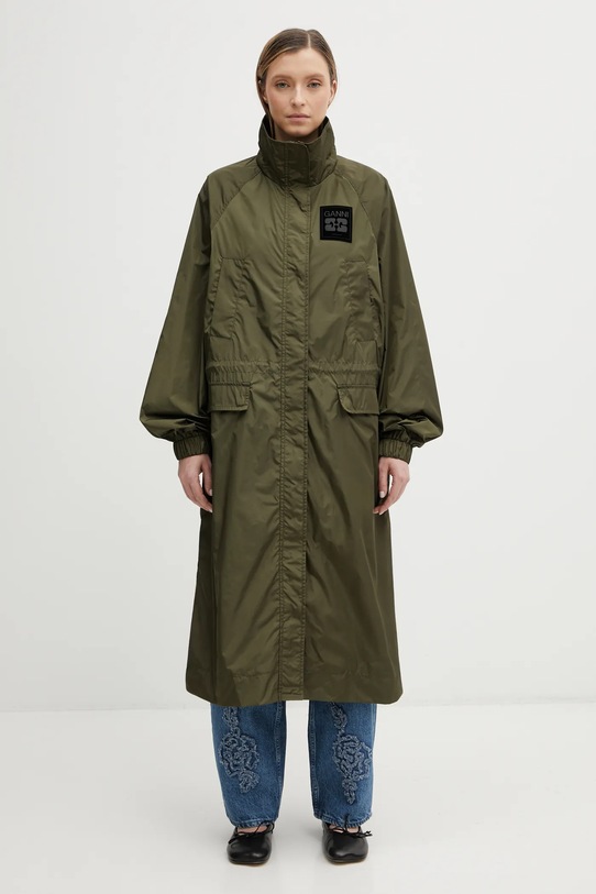 GANNI parka zielony A1010049