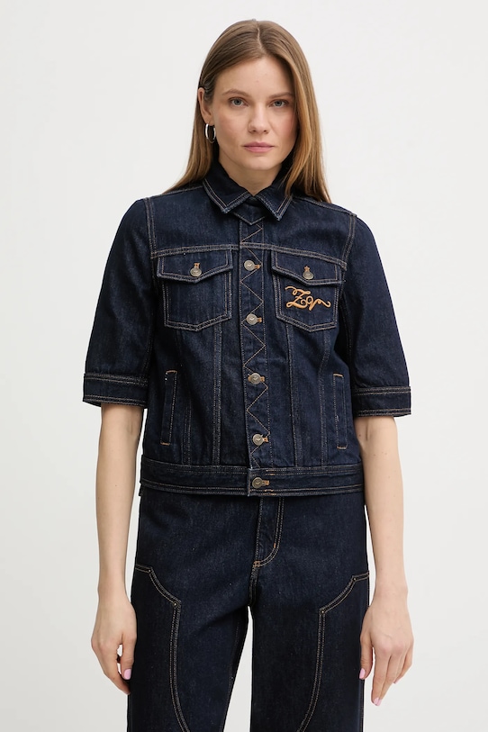 ZADIG&VOLTAIRE kurtka jeansowa bez kaptura granatowy WWOW01717