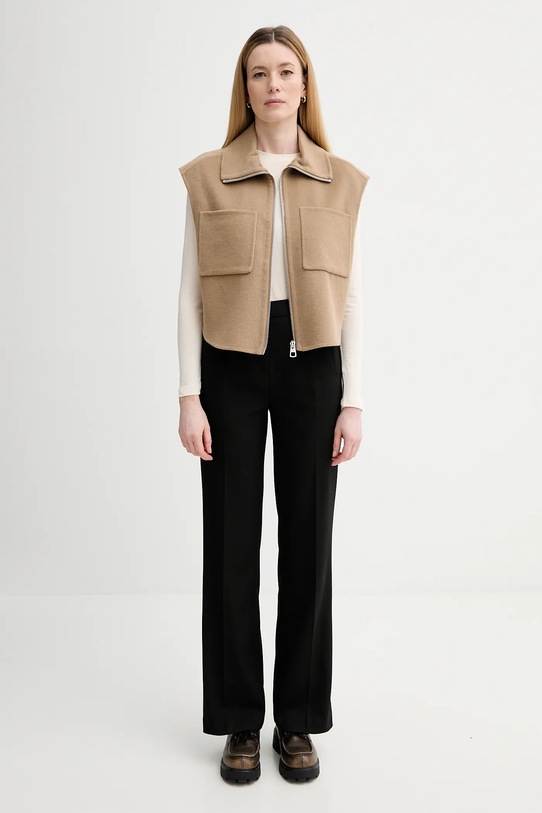 Marc O'Polo bezrękawnik z dodatkiem wełny 600005172013 beżowy SS26