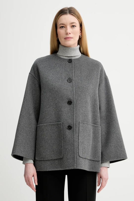 Marc O'Polo płaszcz z dodatkiem wełny szary 600024370013