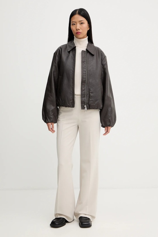 Marc O'Polo kurtka skórzana 5000007903 brązowy SS26