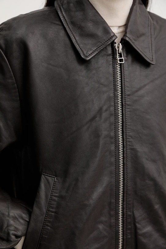 Marc O'Polo kurtka skórzana 5000007903 brązowy