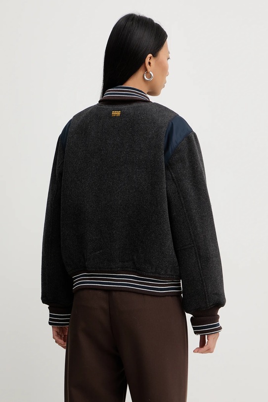 Odzież G-Star kurtka bomber z dodatkiem wełny D27339.E155 szary