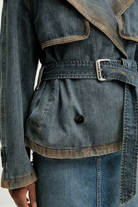 Miss Sixty płaszcz jeansowy 6S4WJ02800 niebieski