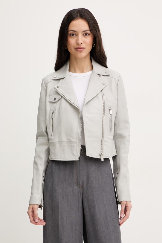 Pinko kurtka skórzana nieocieplane szary 106247.A32I
