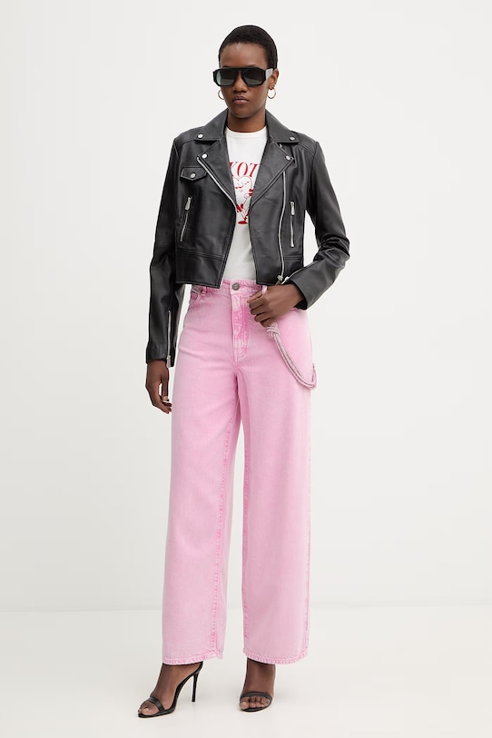 Δερμάτινο μπουφάν Pinko 106247.A32I μαύρο SS26