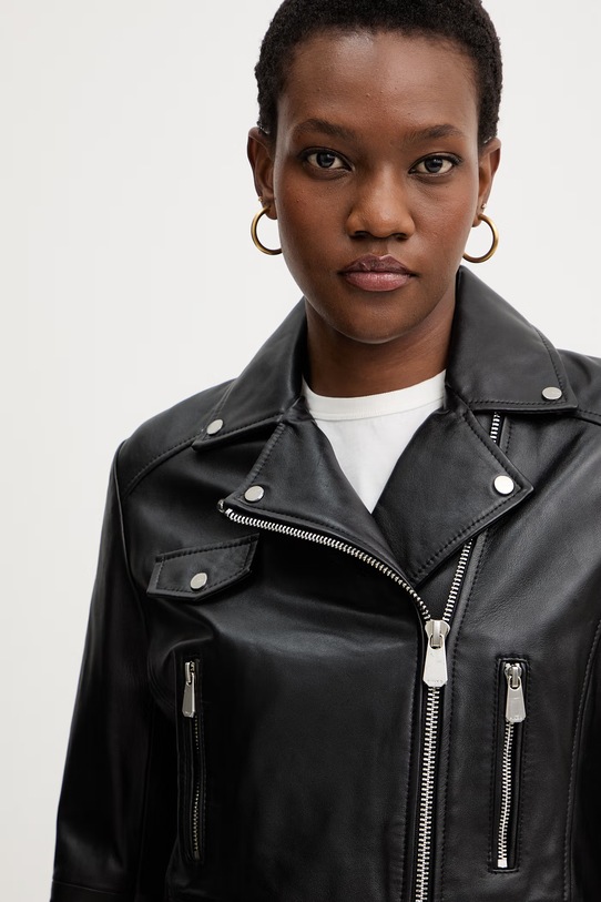 Δερμάτινο μπουφάν Pinko μαύρο 106247.A32I