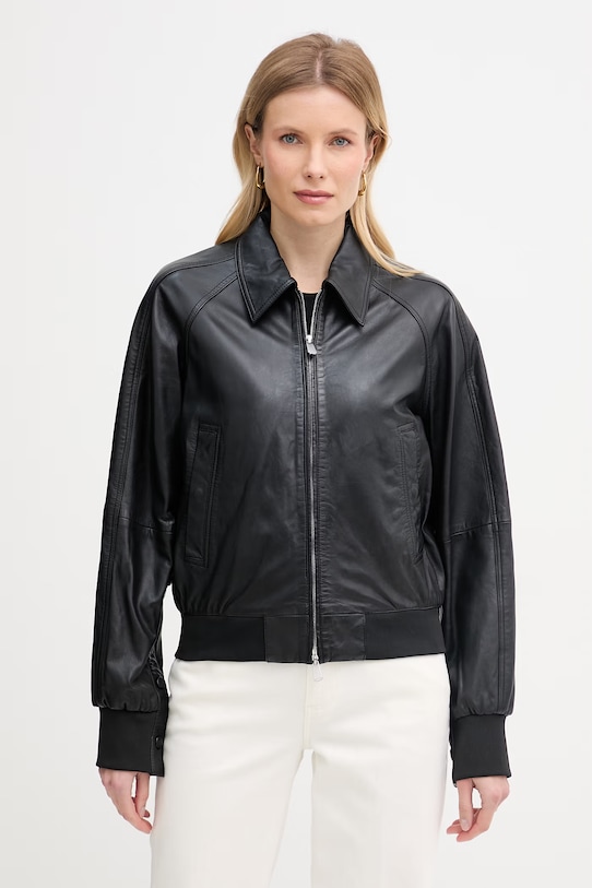 Pinko geacă de piele cu captuseala negru 106233.A31X