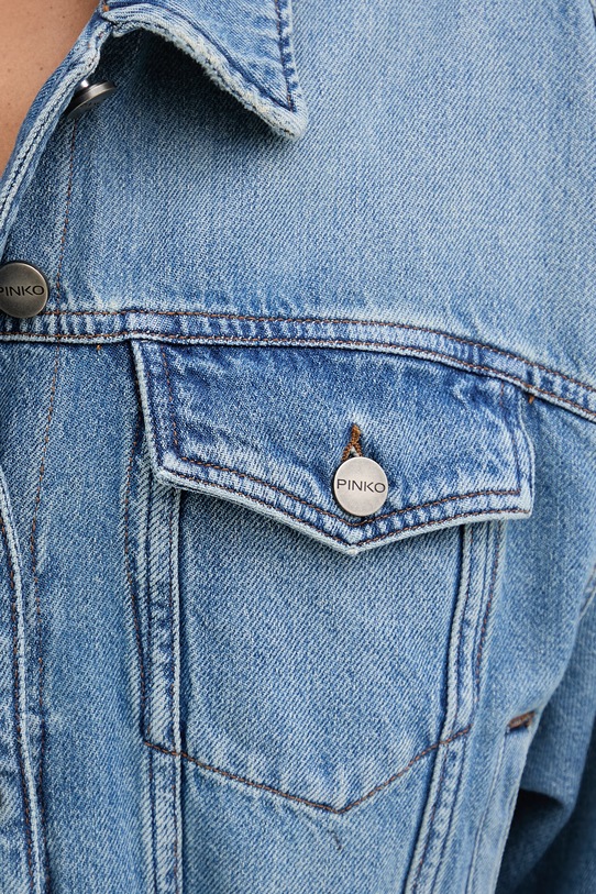 Pinko kurtka jeansowa damska bawełniana 106389.A341 niebieski