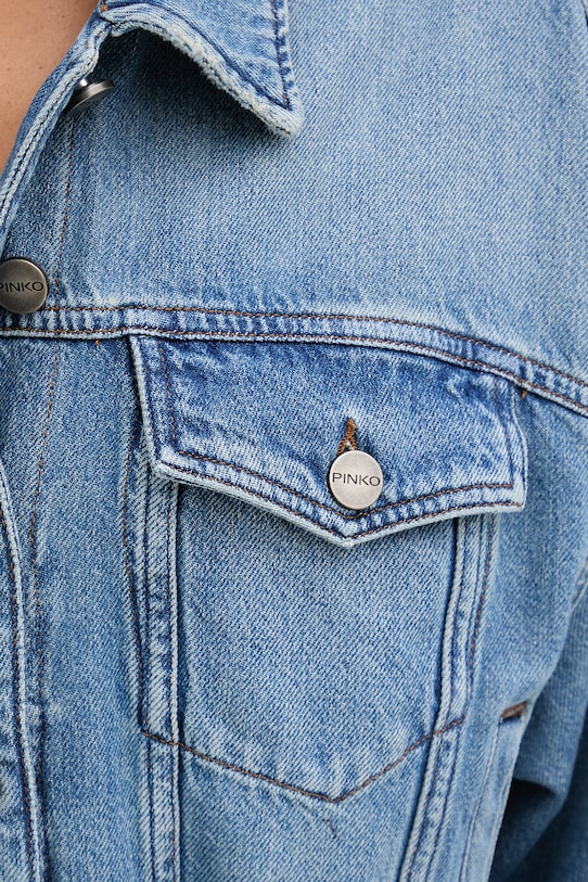 Pinko kurtka jeansowa damska bawełniana 106389.A341 niebieski