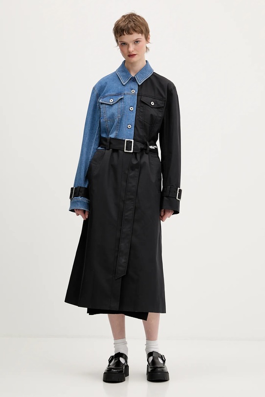 Kabát Karl Lagerfeld Jeans trenčkot čierna B1W15028