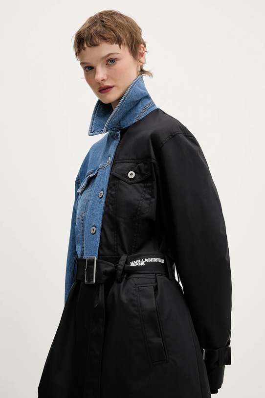 Kabát Karl Lagerfeld Jeans čierna B1W15028