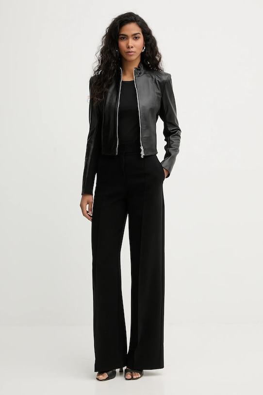 Bunda Patrizia Pepe CO0001.L1HZ čierna SS26