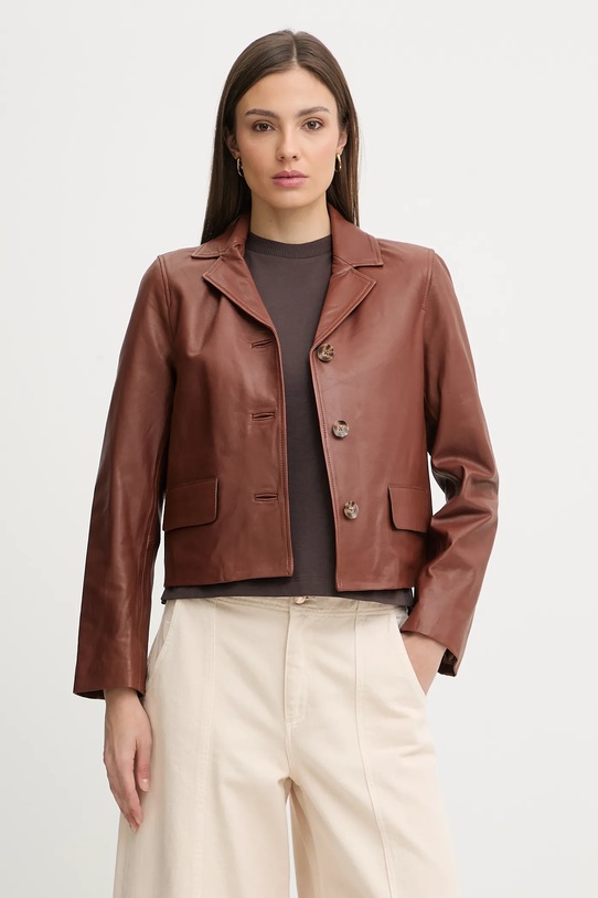 Pedro del Hierro kurtka skórzana brązowy 5493062