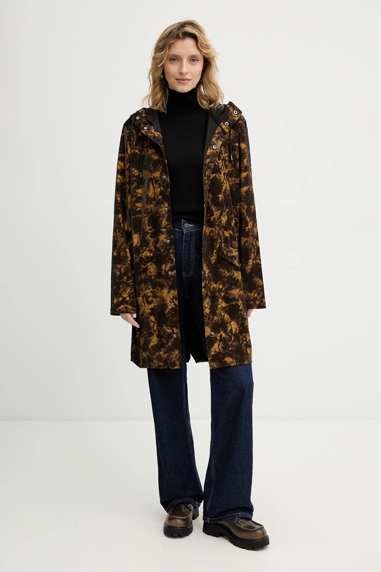 Rains kurtka 12020 Long Jacket W3 12020.152 brązowy SS26