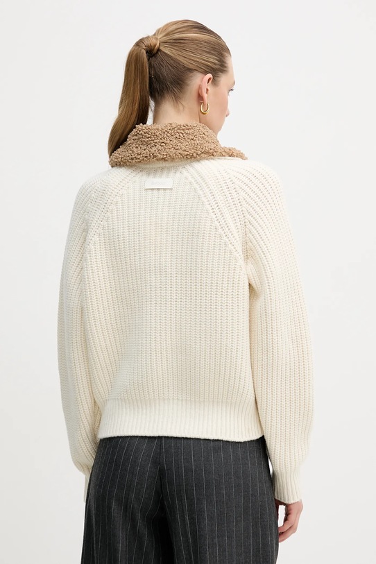 Odzież Barbour kardigan z dodatkiem wełny Marla LKN1738 beżowy