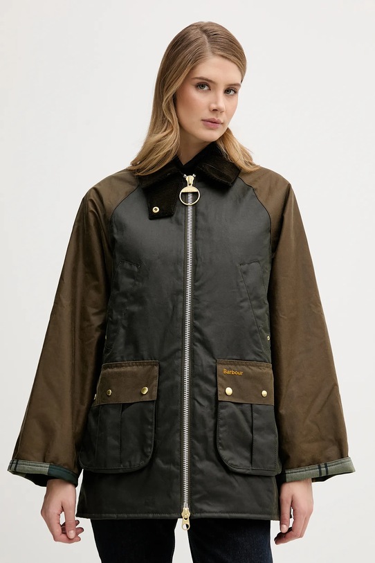 Barbour kurtka woskowana Kettlewell bez kaptura zielony LWX1519