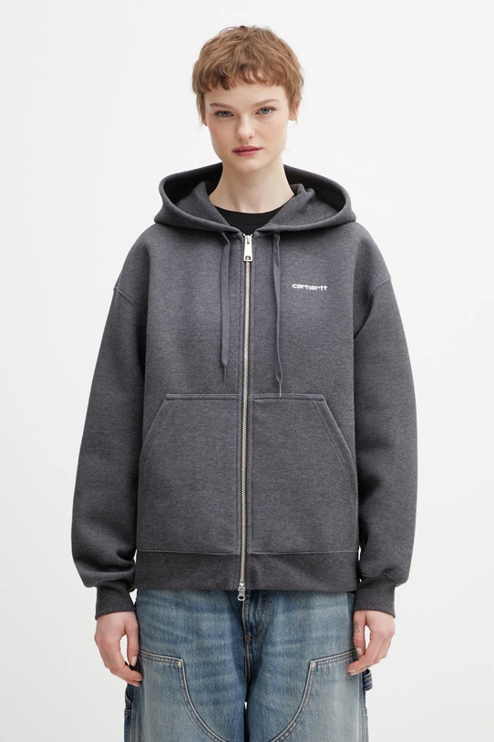 Mikina Carhartt WIP W Hooded Alda Jacket hladký šedá I036028.0D2XX