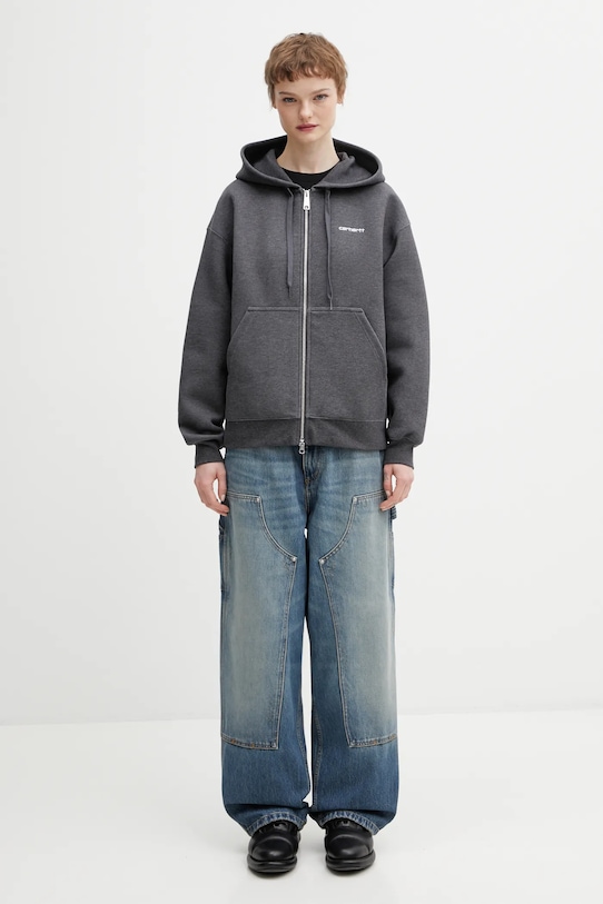Mikina Carhartt WIP W Hooded Alda Jacket I036028.0D2XX šedá