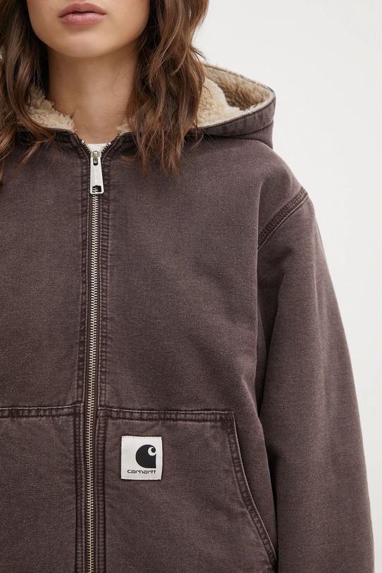 Carhartt WIP denim jacket W Hooded Mitch Jacket brown I036317.33H0J