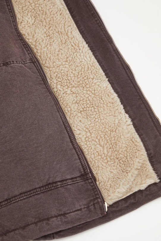 Carhartt WIP denim jacket W Hooded Mitch Jacket I036317.33H0J brown