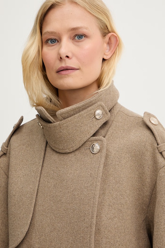 Morgan płaszcz damski z dodatkiem wełny beżowy GOYAM