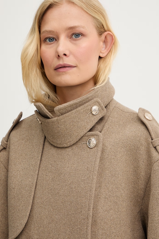 Morgan płaszcz damski z dodatkiem wełny beżowy GOYAM