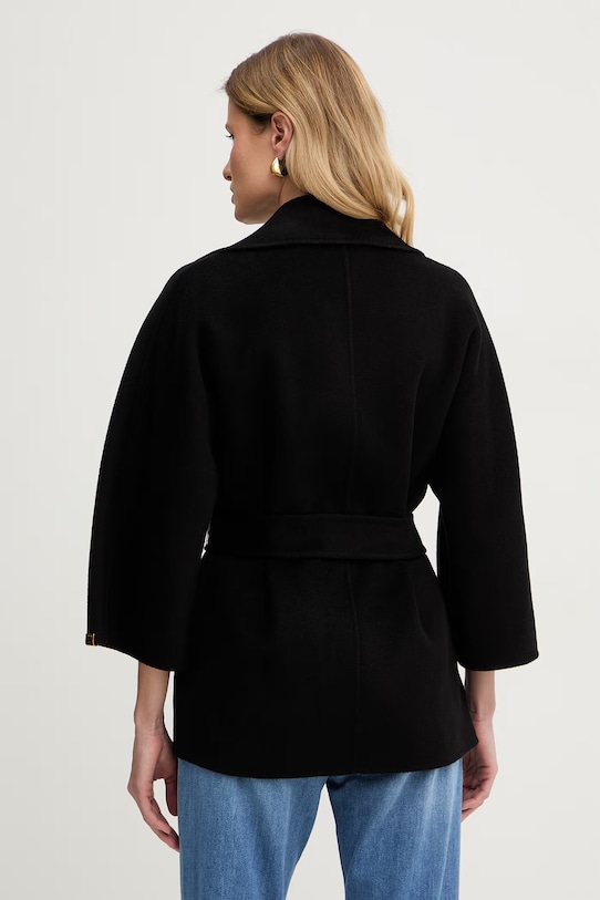 Odzież Elisabetta Franchi płaszcz damski wełniany CP70D61E2 czarny