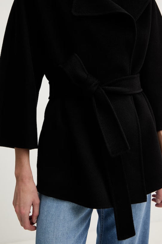 Elisabetta Franchi płaszcz damski wełniany CP70D61E2 czarny