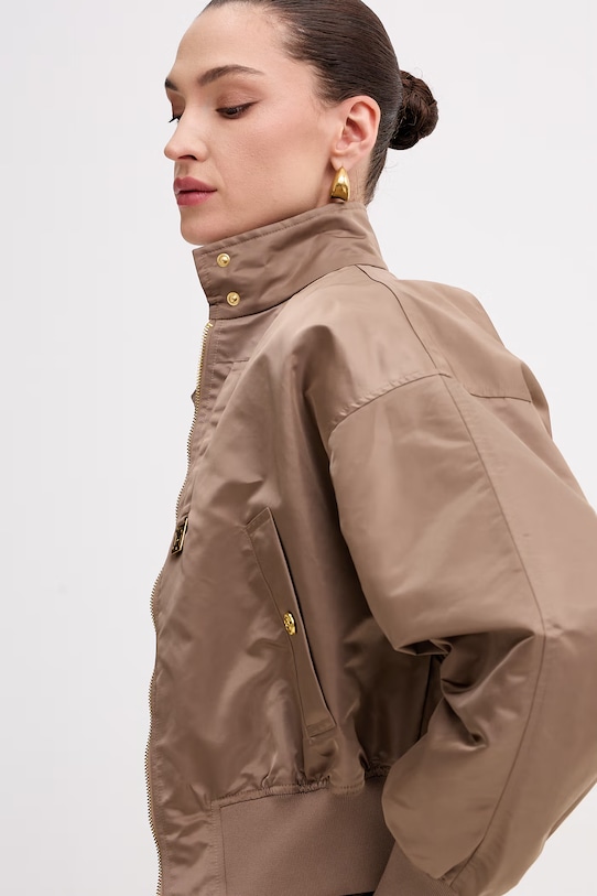 Elisabetta Franchi kurtka przejściowa damska brązowy GB05D61E2