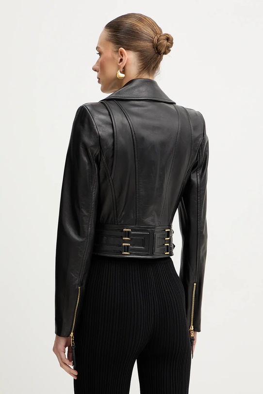 Odzież Elisabetta Franchi ramoneska skórzana GD57Z61E2 czarny