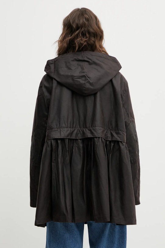 Îmbrăcăminte Barbour jachetă de bumbac x Ganni Peplum Wax LWX1523BR71 maro