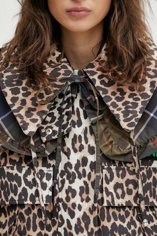Barbour geacă x Ganni Leopard Waterproof LWB0931BK11