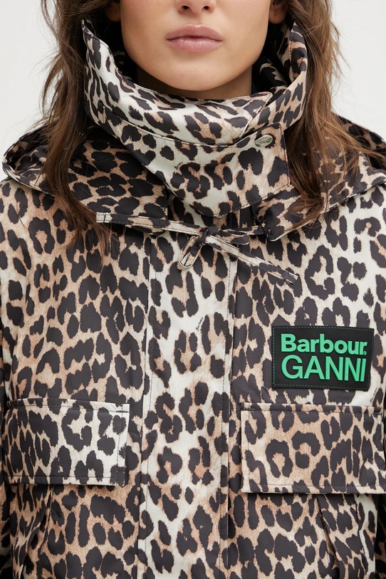 Barbour geacă x Ganni Leopard Waterproof LWB0931BK11