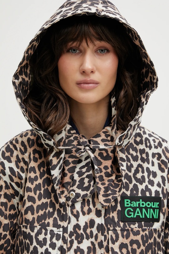 Barbour geacă x Ganni Leopard Waterproof LWB0931BK11