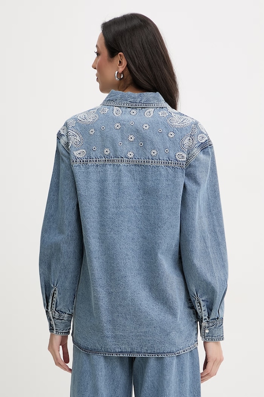 Odzież Liu Jo koszula damska jeansowa UA6145.D0313 niebieski