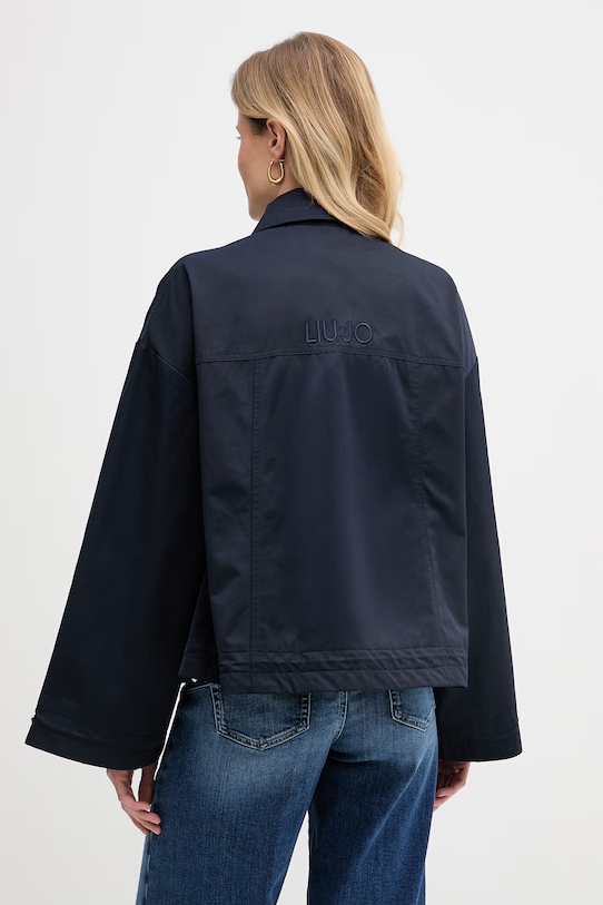 Oblečenie Liu Jo krátka bunda dámska TA6147.T2904 tmavomodrá