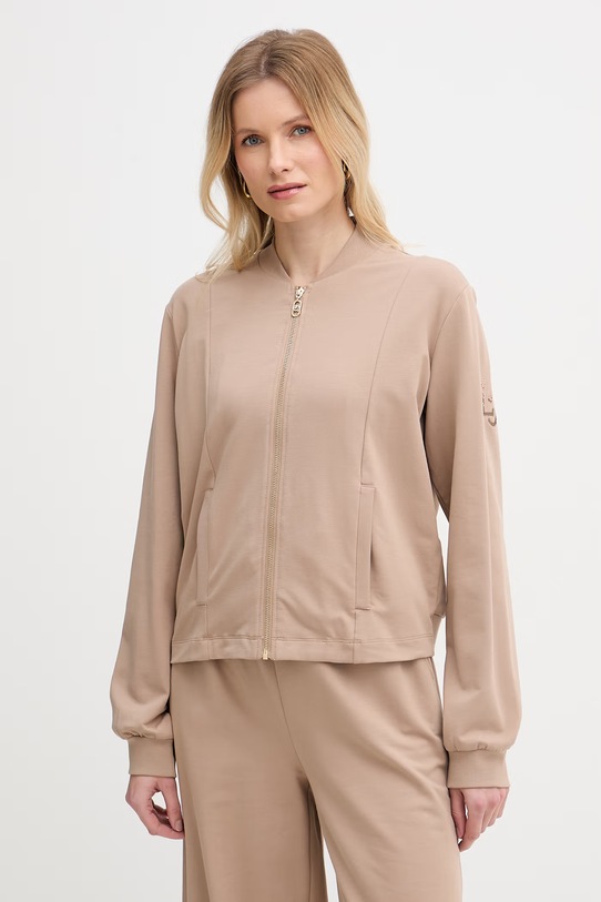 Odzież Liu Jo komplet dresowy damski bawełniany z elastanem TA6222.FS090 beżowy
